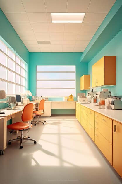 Pathology Department vibrant colors solo image studio p