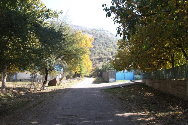 Paths of the village in the mountain steppe