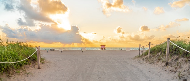 Pathway to the beach in Miami Beach