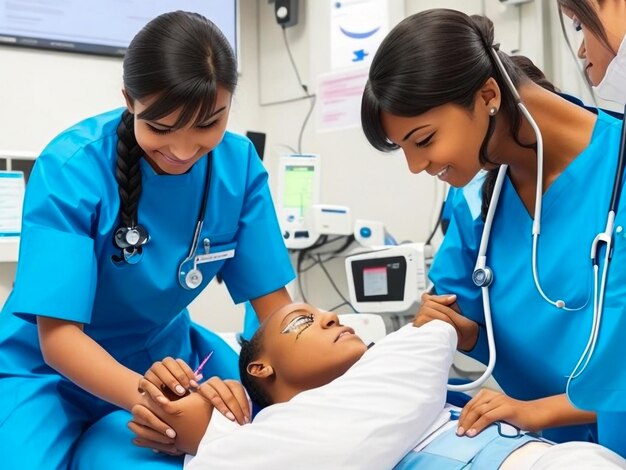 Patient On Bed Looking At Doctor