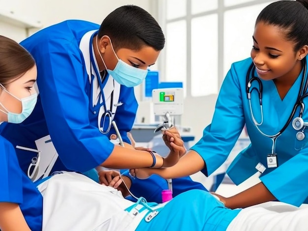 Patient On Bed Looking At Doctor