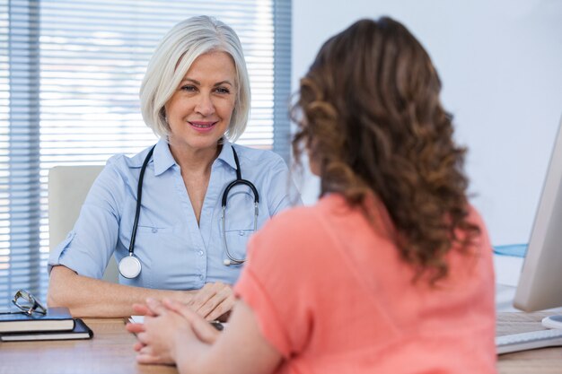 Patient consulting a doctor