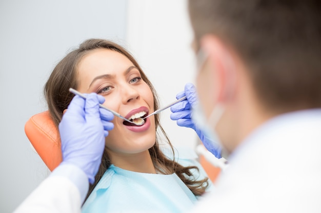 Patient in dental office