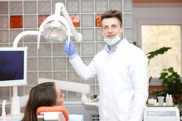 Patient in dental office