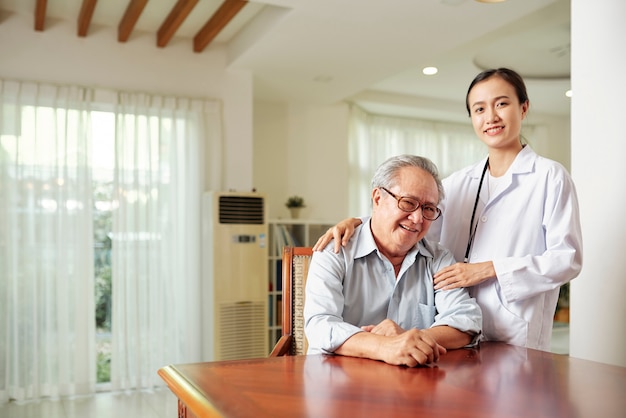 Patient and doctor at hospital