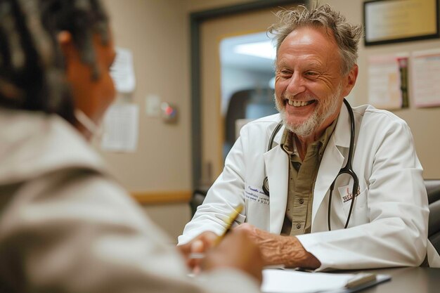 Patient at doctors appointment in hospital