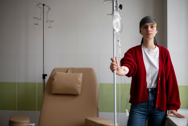 patient getting chemotherapy treatment