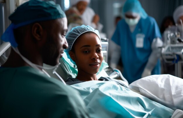 Photo patient in hospital with doctor