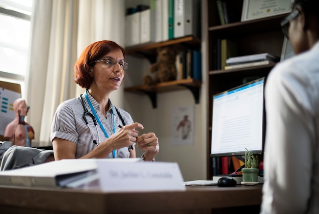 Patient is meeting a doctor