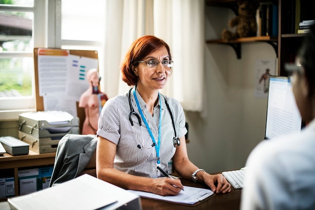 Patient is meeting a doctor