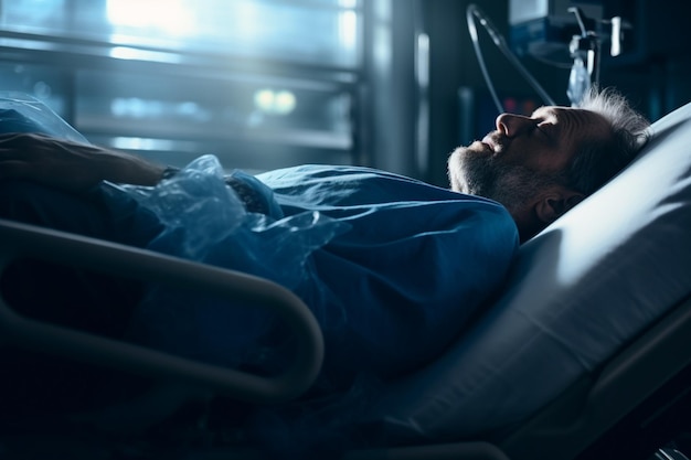 Patiënt ligt op het bed in het ziekenhuis met Generative AI