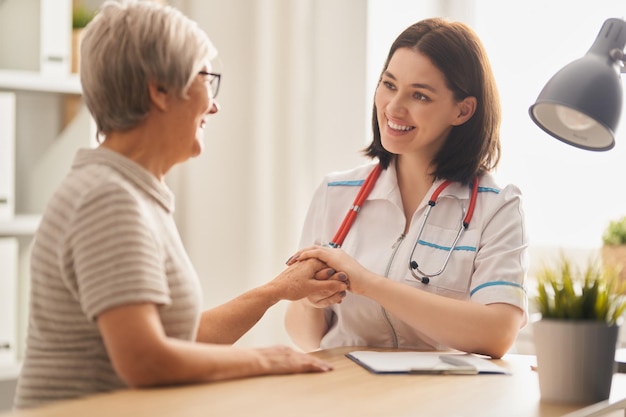 Patient listening to doctor