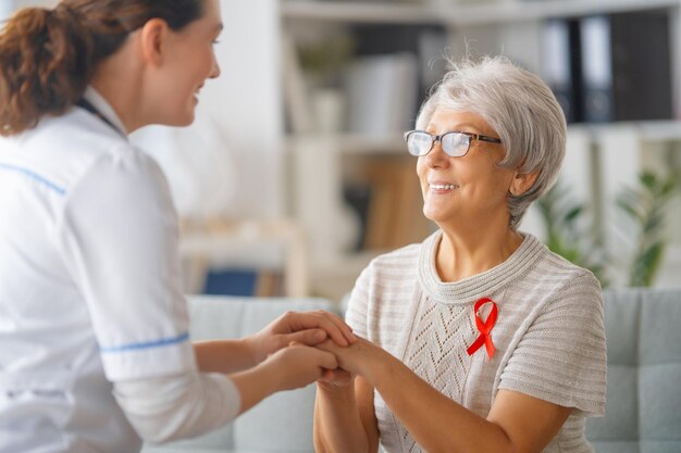 Patient listening to doctor