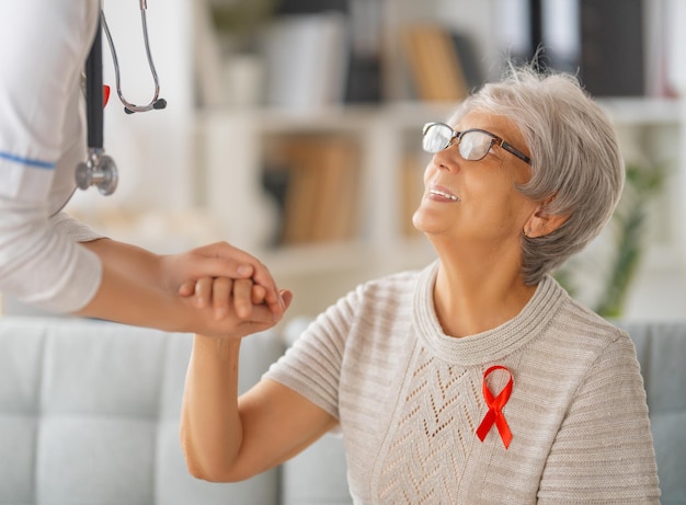 Patient listening to doctor