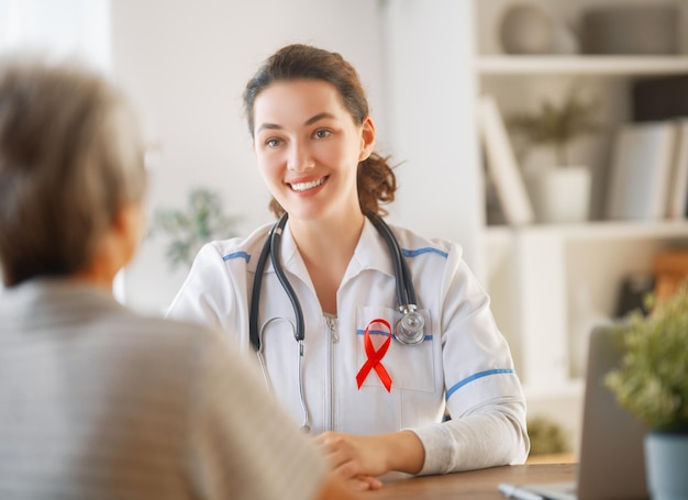 Patient listening to doctor