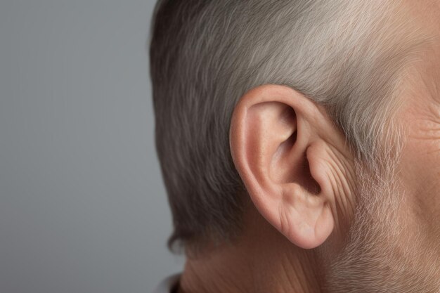 Photo patient man hearing problem closeup generate ai