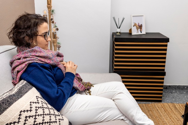 Photo patient of a psychological consultation in the middle of a session