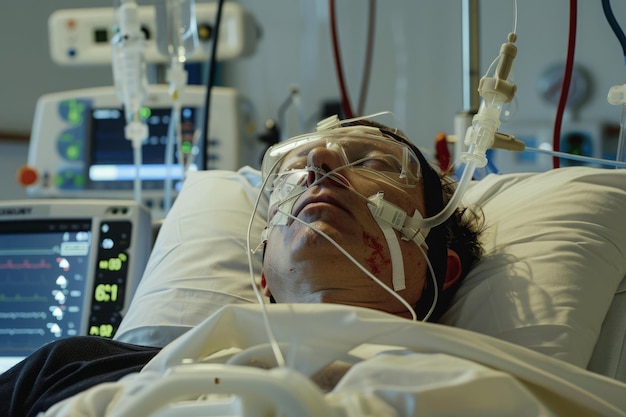 Patient Receiving Critical Care in Hospital Ward
