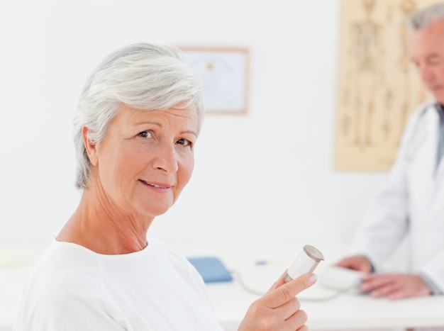 Patient with her pills