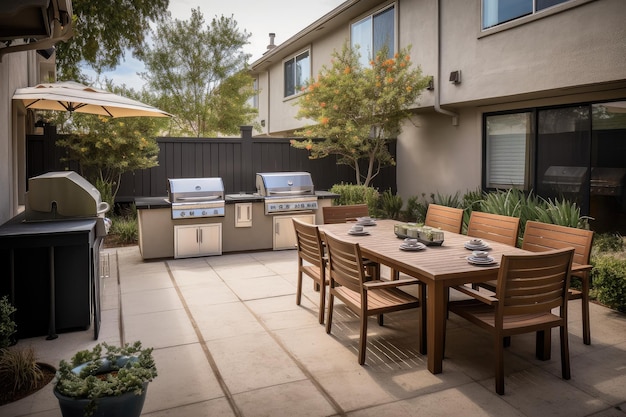 Patio with barbecue grill and dining area for entertaining