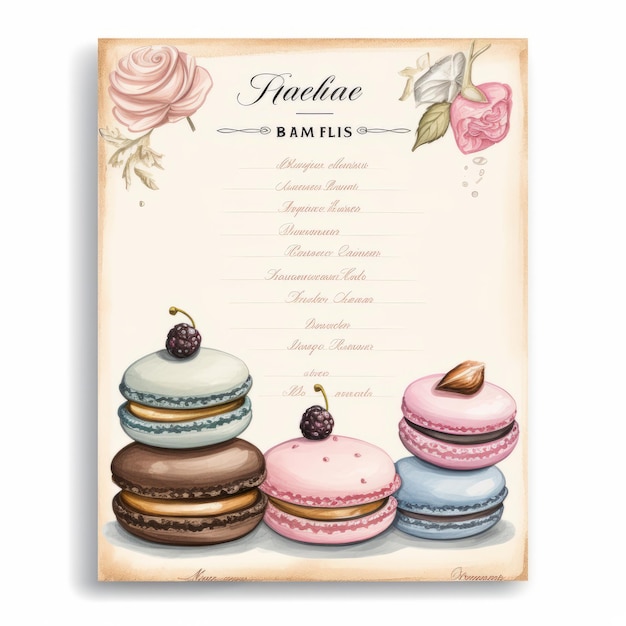 Patisserie Delight A Sweet Journey Through MacaroonMaking on a 3x5 Recipe Card
