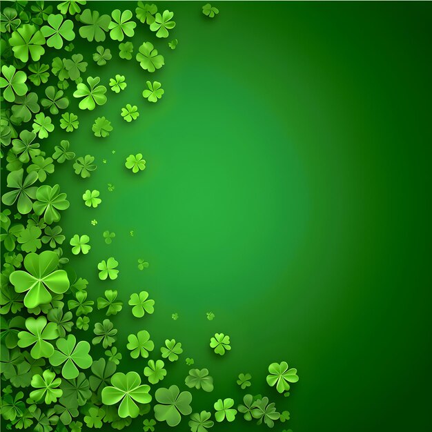 Patrick Day decorated shamrock leave copy space background for design Patrick Day discount sale post