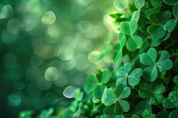 Patricks Day concept clover background