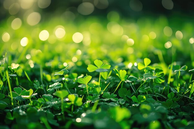 Patricks Day concept clover background