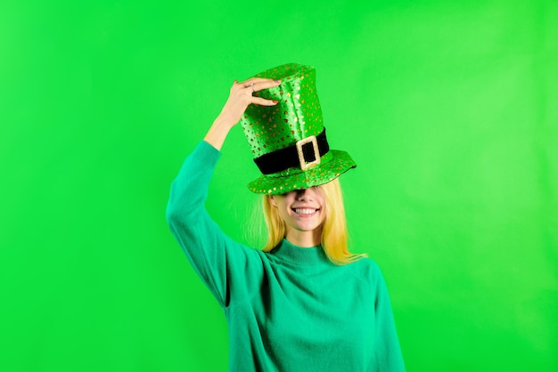 Patricks day green top hat girl in leprechaun costume leprechaun green leprechaun green hat with