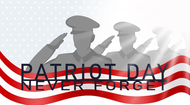 Foto patriot day het silhouet van een soldaat salueert