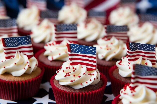 Patriotic American Flag Cupcakes