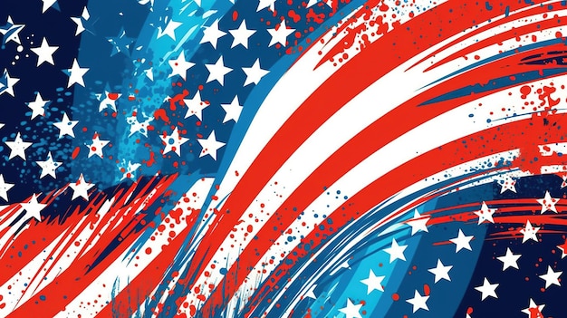 a patriotic background with fireworks and stars a digital