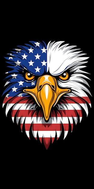 Patriotic Bald Eagle 4th of July Men USA Amerikaanse vlag Amerikaanse vlag geschilderde kale adelaar waterverf