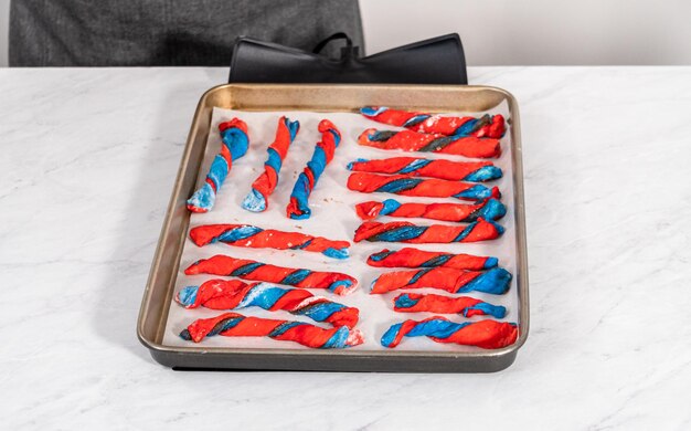 Patriotic cinnamon twists