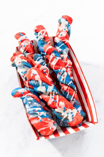 Patriotic cinnamon twists