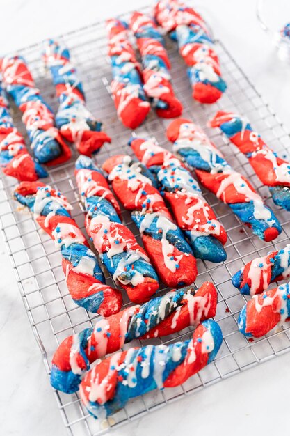 Patriotic cinnamon twists