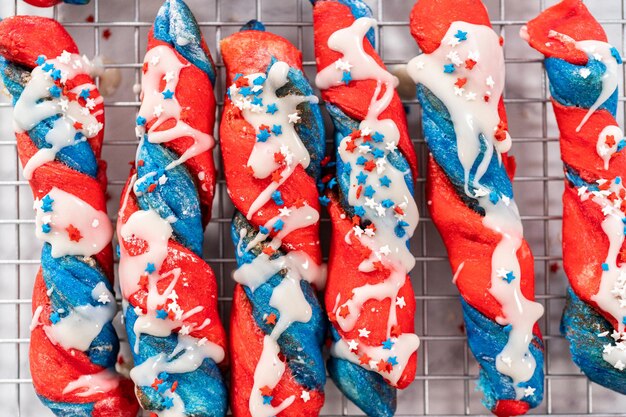 Patriotic cinnamon twists