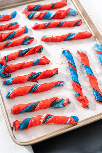 Patriotic cinnamon twists