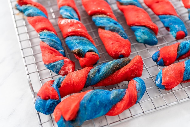 Patriotic cinnamon twists