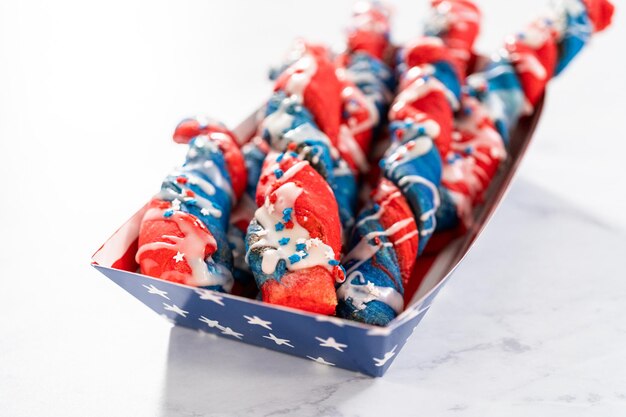 Patriotic cinnamon twists