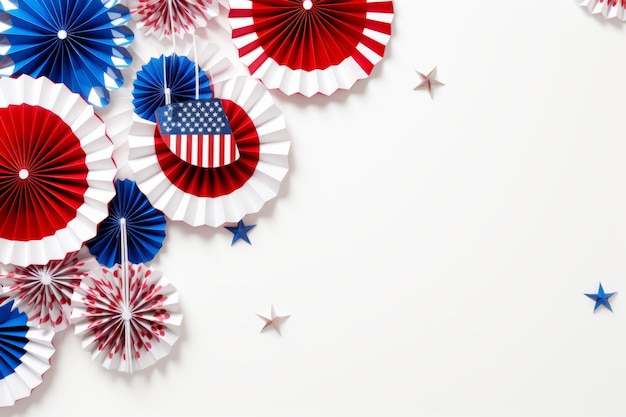 사진 애국적인 종이 팬 파티 미국 독립 기념일에 대한 축제 찬사
