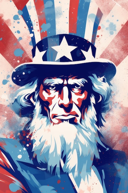 Photo a patriotic poster of uncle sam