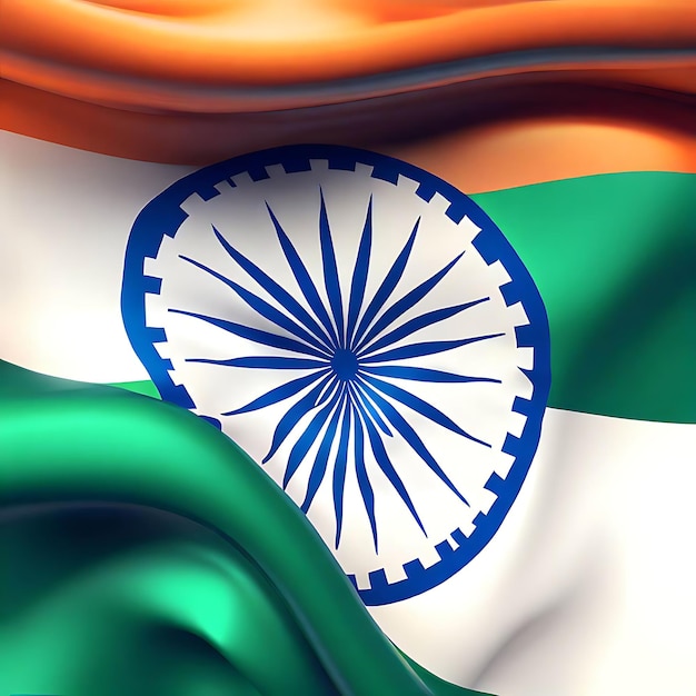 Patriotic Pride 3D Illustration of Waving India Flag Texture