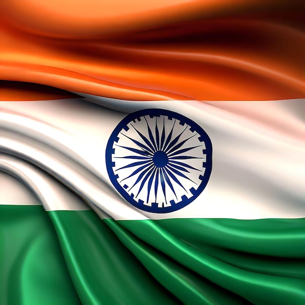 Patriotic Pride 3D Illustration of Waving India Flag Texture