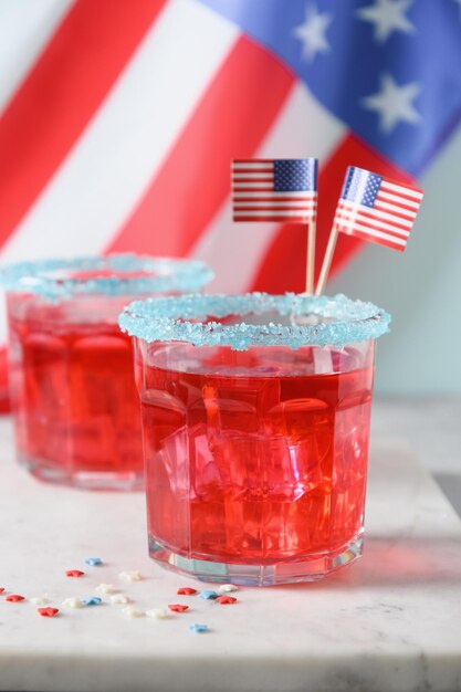 Patriotic red pomegranate margarita for July 4th