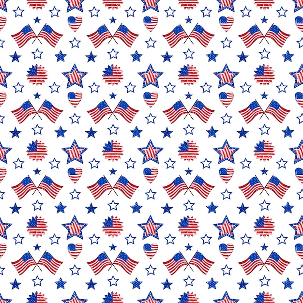 Patriotic seamless pattern USA independence day