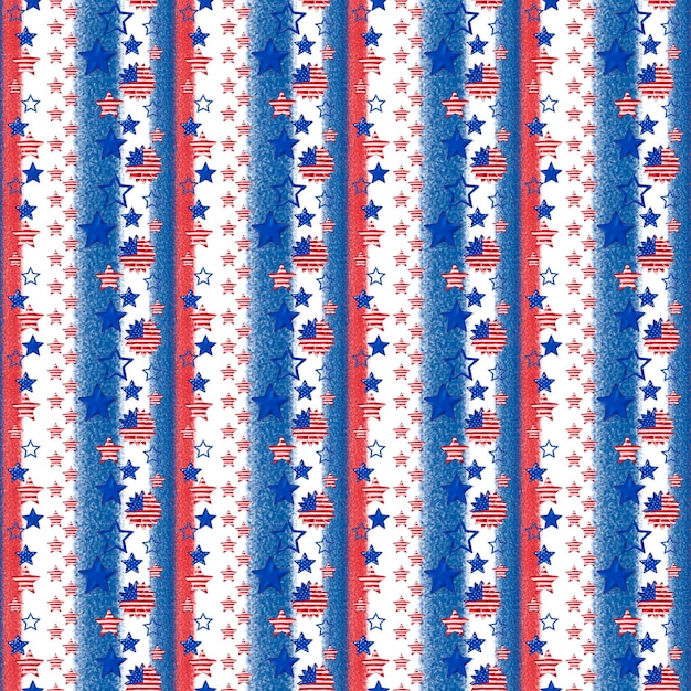 Patriotic seamless pattern usa independence day