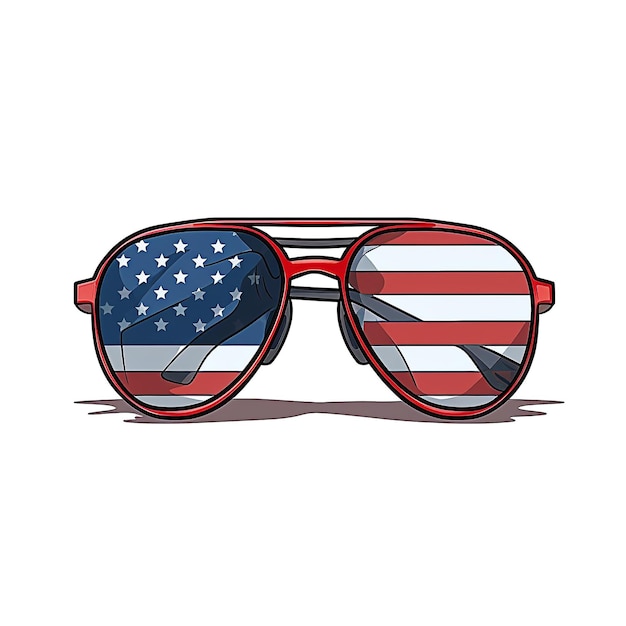 Photo patriotic sunglasses with united states of america flag