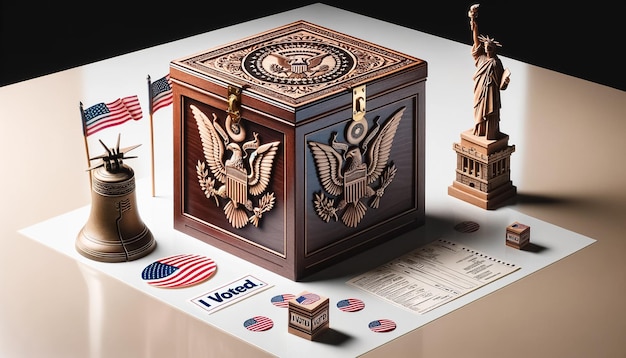 Patriotic symbols of american democracy and voting