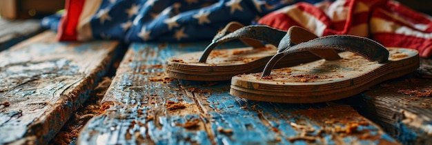 Патриотический фон США, шлепанцы, украшения, фоновое изображение